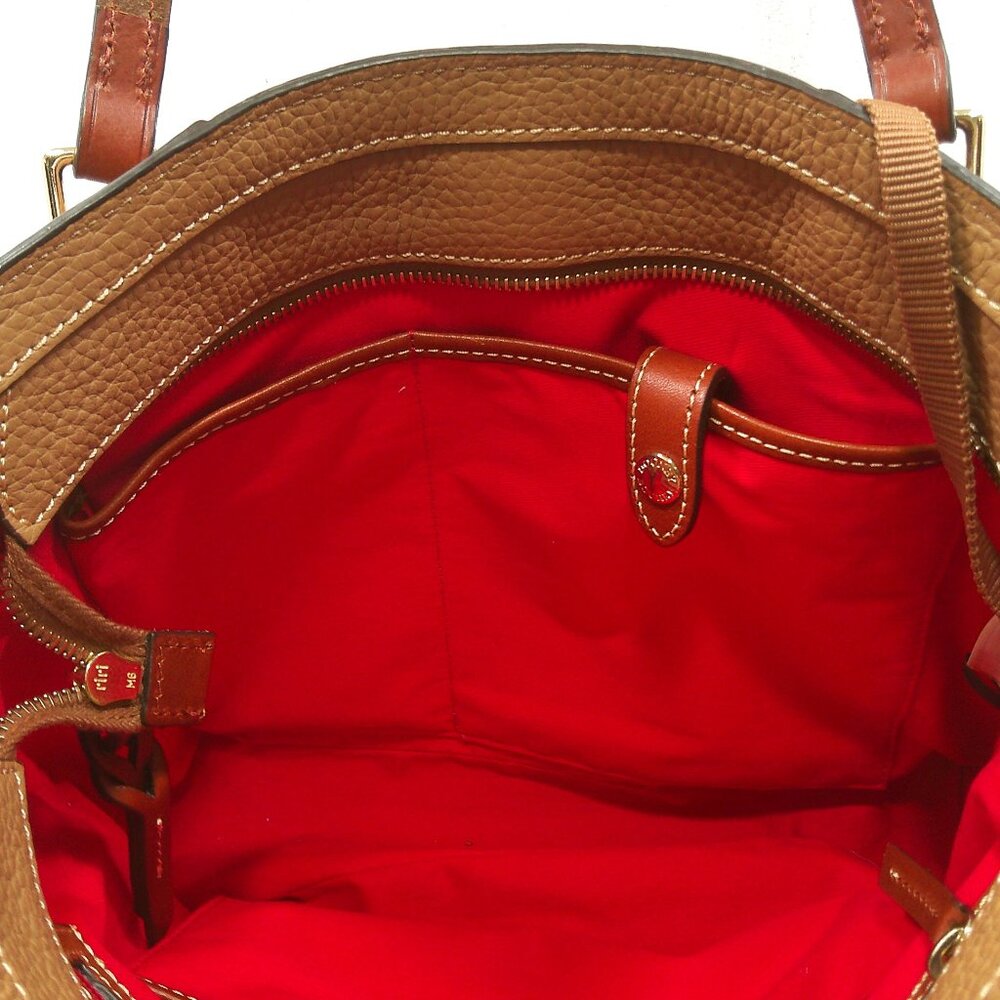 Dooney & Bourke Classic Minimalist Pebble Grain Camel Tan Leather Lexington Tote - Picture 14 of 14
